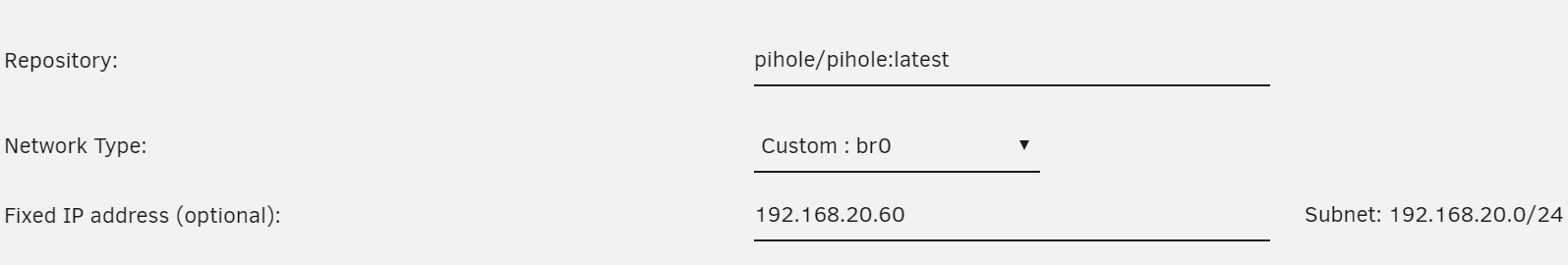 assign docker ip address unraid